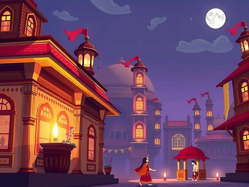 Diwali celebration in Indian Fusion Ace with decorated in-game locations and characters in traditional attire